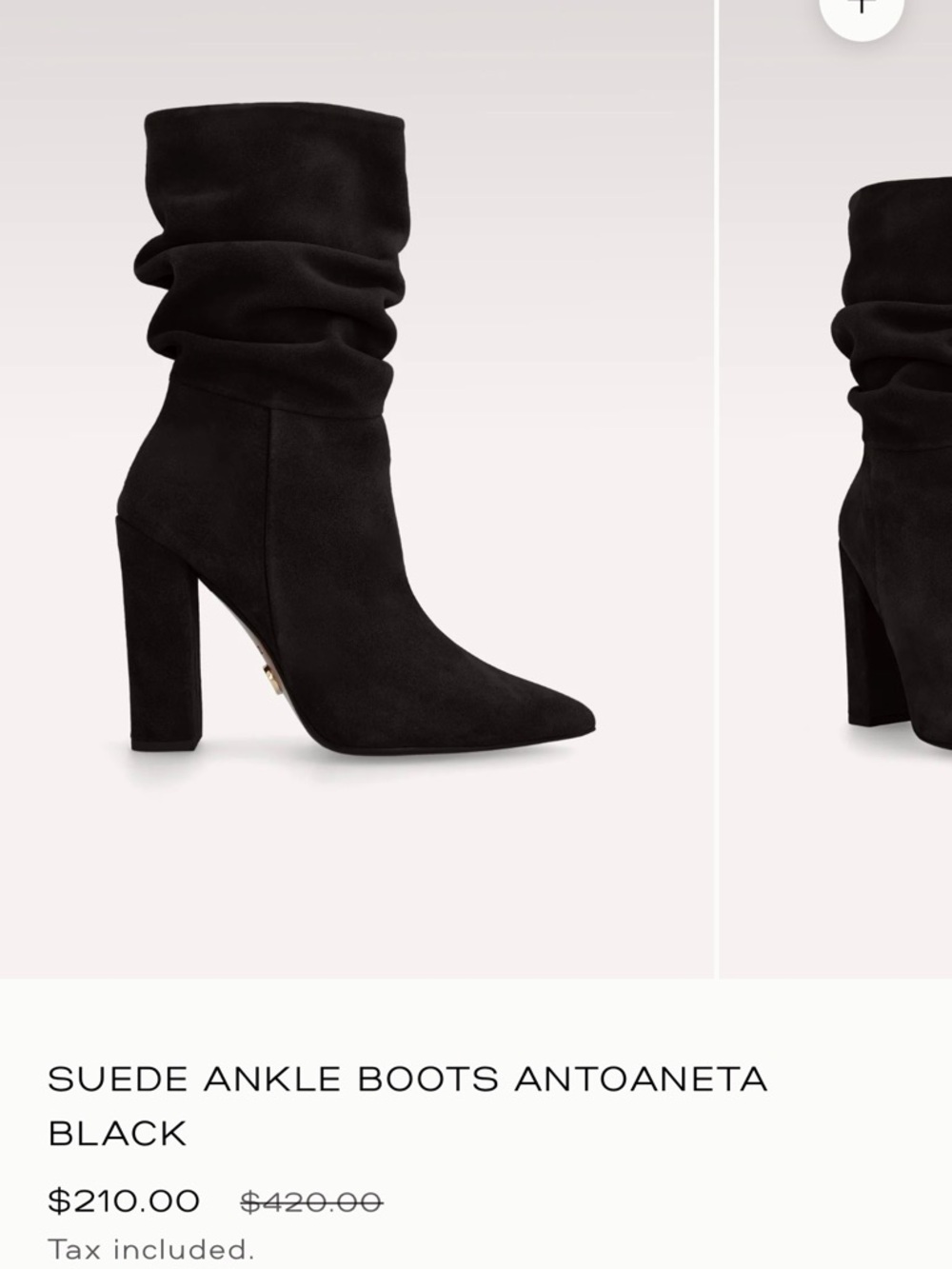 INGILIZ Antoaneta Black Suede Slouchy High-Heel Ankle Boots - EU 37/7 - Picture 3 of 10